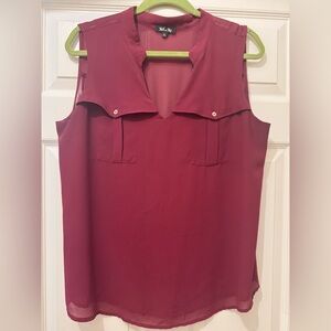 Women's Sleeveless Purple/Burgundy Blouse